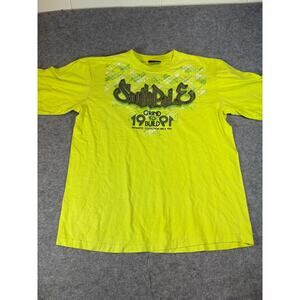 VINTAGE Southpole Grind To Build 1991 Mens 2XL Green Graphic Tee Y2K Streetwear